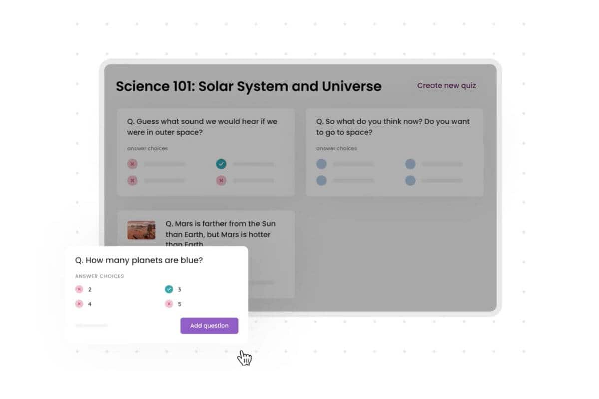 Exemplo de pergunta do Quizizz
