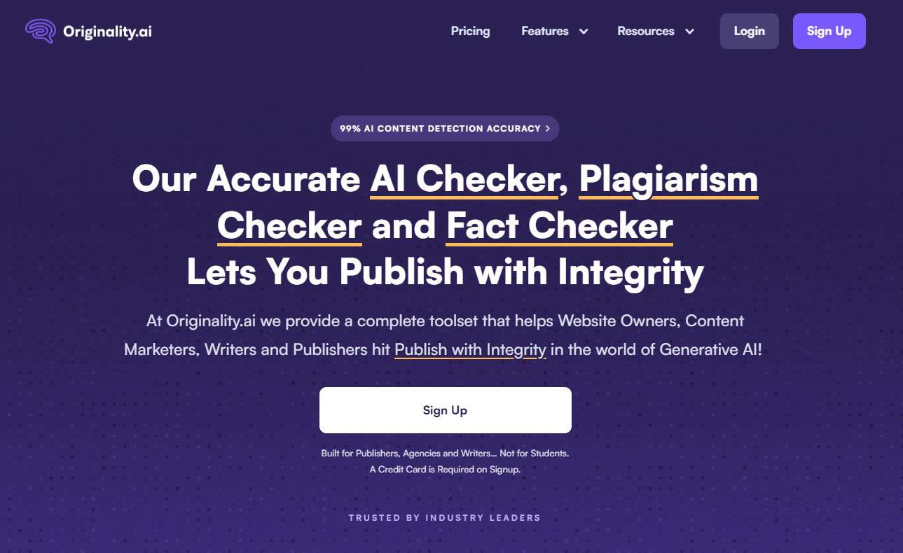 Originality.ai homepage