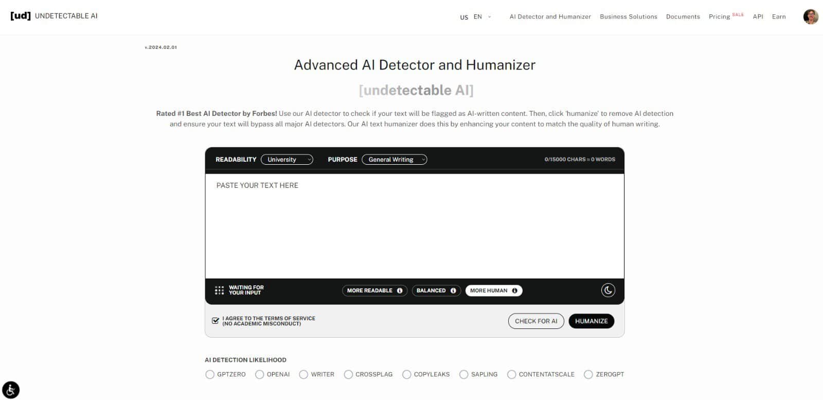 Undetectable AI's AI Detector and Humanizer